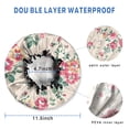 thumbnail image 3 of Shower Caps,Pioneer Flower Floral Print Pattern Waterproof Shower Cap for Women 4 Pieces,Double Reusable Hair Cover for Shower PEVA Elastic Stretch Hem, 3 of 7