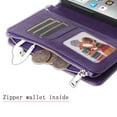 thumbnail image 6 of Dteck for iPhone 16 Pro Max Wallet Case, 2 In 1 Detachable Protective Phone Case Women Men Kickstand flip Cover Wrist Strap Zipper Credit Card Holder Slots for iPhone 16 Pro Max,Purple, 6 of 6