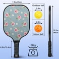 thumbnail image 3 of Pickleball Paddles Set,Pioneer Flower Floral Print Pattern Fiberglass Surface Pickleball Racket Set with 2 Indoor Outdoor Pickleball Balls and Pickleball Bag,Pickle-ball Equipment, 3 of 6