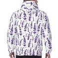 thumbnail image 7 of Kdxio Lavender Flowers Print Mens Casual Hooded Collar Drawstring Hoodies Pullover Sweatshirts Casual Long Sleeve Shirts-XX-Large, 7 of 7