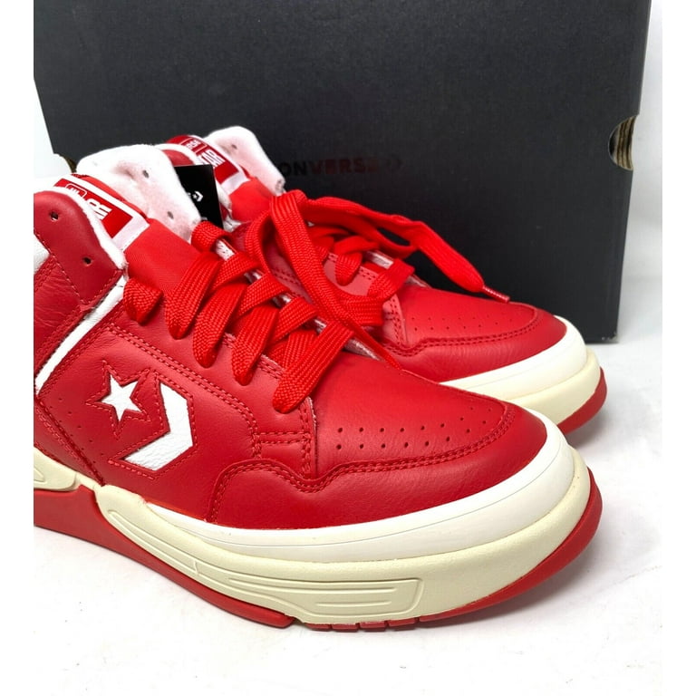 Converse Weapon CX Varsity Leather Mid Shoes Red White Sneakers 172355C