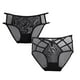 thumbnail image 1 of Ropa Interior Mujer Algodon Bragas De Encaje Negro Para Mujer, Ropa Interior De Cintura Alta, Talla Grande, 2 Unidades, 1 of 3