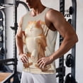 thumbnail image 5 of Pofeuu Relaxing Cat With Tea Print Men's Workout Tank Tops Sleeveless Muscle Gym Shirt Quick Dry-, 5 of 7