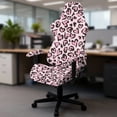 thumbnail image 5 of Whosucclay Pink Leopard Heart Print Stretchable Gaming Chair Cover, Anti-Scratch Slipcover with Armrest Protection, Cat Scratch Proof for Office Computer Chairs Valentine's Day Decor, 5 of 8