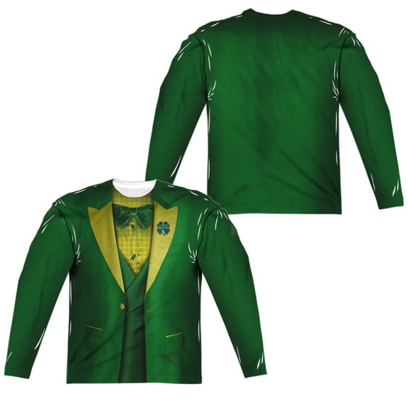 Leprechaun Costume (Front - Back Print) - Regular Fit Long Sleeve Shirt - XX-Large