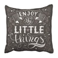 thumbnail image 1 of RYLABLUE Taie d'Oreiller Citation Motivation "Live Enjoy The Little Things" Calligraphie 16x16 Pouces, 1 of 1