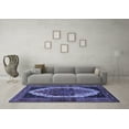 thumbnail image 3 of Ahgly Company Machine Washable Indoor Square Persian Blue Traditional Area Rugs, 5' Square, 3 of 4