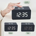 thumbnail image 4 of Digital Alarm Clock Keychains and Keyrings Nightlight Wireless Charging Led Wooden Alarm Clock, Multifunctional Voice Controlled Mute Electronic Clock, Wireless Charging Clock, 4 of 7