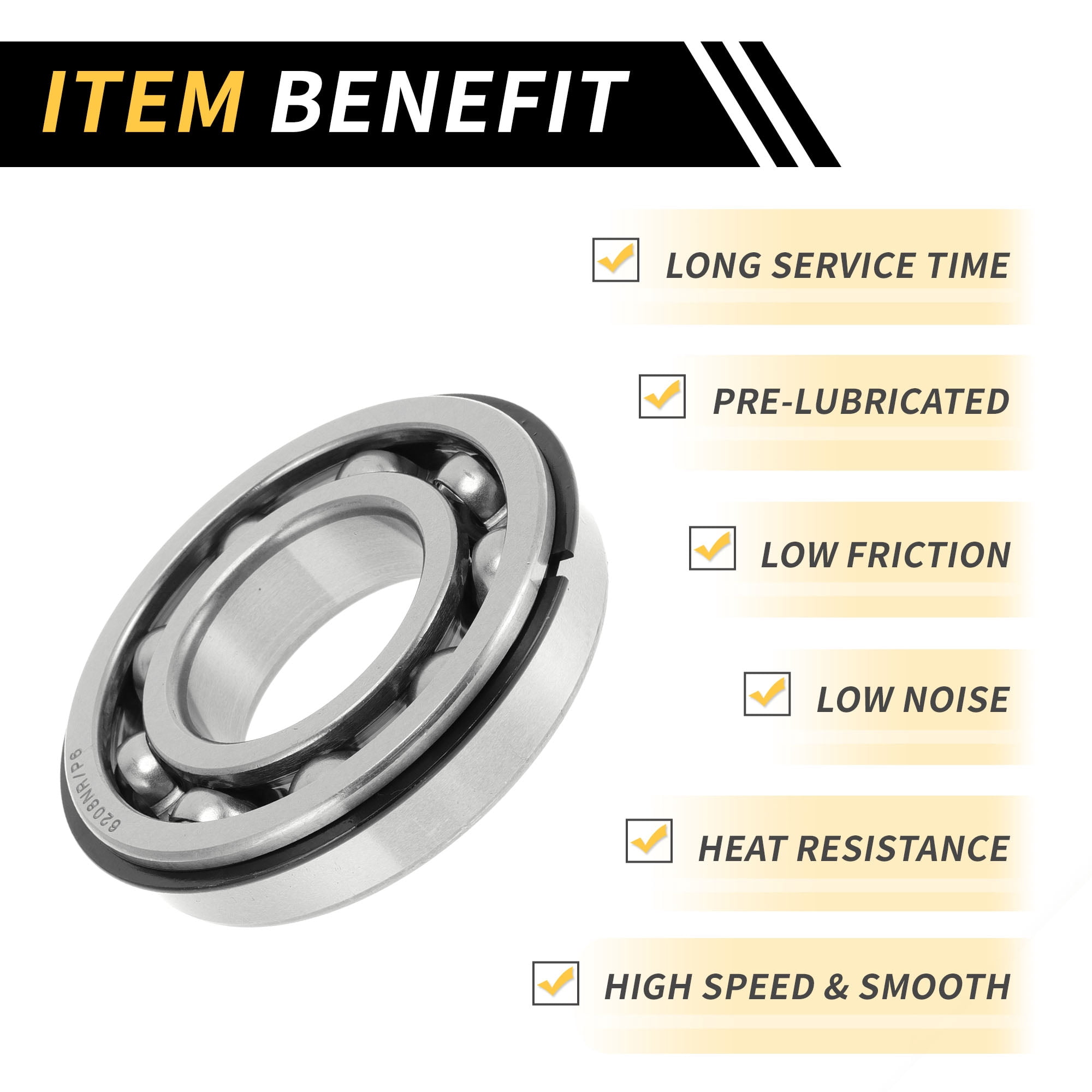 Unique Bargains 6208NR Deep Groove Ball Bearings 40x80x18mm P6 Open Type Lubricated Bearings 1 Pc Car Scooter Skateboard Wheel Universal Silver Tone