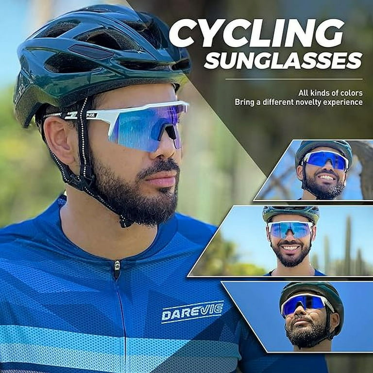 KAPVOE Photochromic Cycling Glasses Mountain Bike Sunglasses Clear MTB Bicycle Riding Baseball Running Golf for Men Women