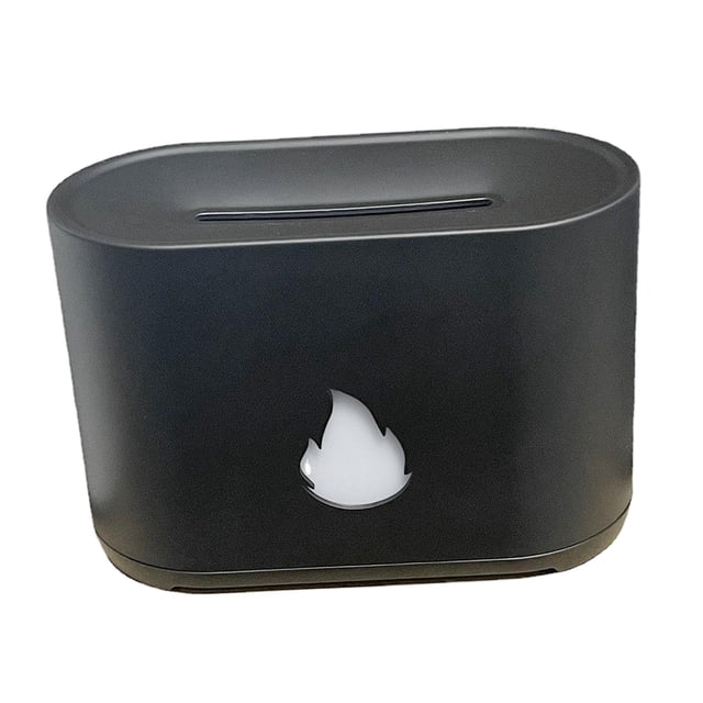 jifeng 3D Flame Night Light Air Humidifier USB Charging 200ml Quiet Essential Oil Aroma Black