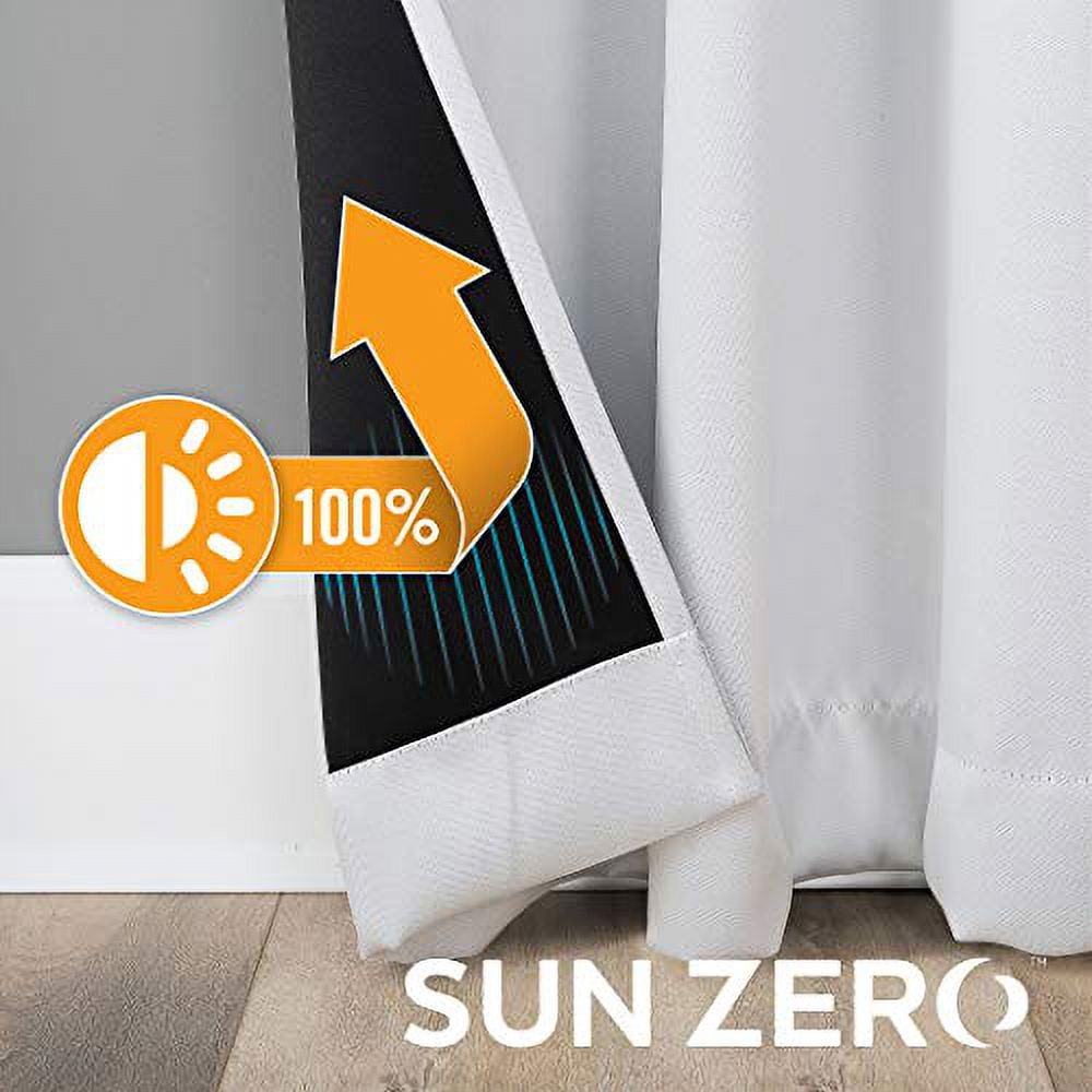 Sun Zero Nordic 2-pack Theater Grade Extreme 100% Blackout Grommet Curtain Panel Pair, 52" x 96", Pearl?