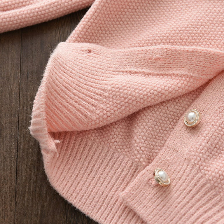 Cute Toddler Kids Baby Knitted Sweaters Coat Kids Toddler Baby Girls  Patchwork Flowers Spring Winter Long Sleeve Button Knit Sweater Cardigan  Tops Coat Jacket Clothes 