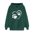 thumbnail image 3 of DDAPJ pyju Cute Hoodies for Women , Dog Paw Heart Print Hooded Sweatshirt Teen Girls Loose Casual Pocket Hoodie Long Sleeve Drawstring Pullover Sweatshirts - 3XL, 3 of 5