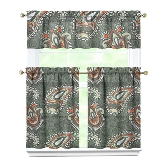 Red Gingham Cafe Curtains With Ruffle, Cottage Kitchen Window Drapes, Pair Panels & Tie Backs