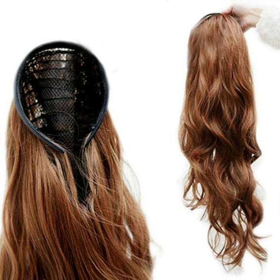 Ruanlalo Women's Fashion Sexy Stylish Curly Wavy Half-head Hair Band Hair Extension Wig Black