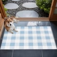 thumbnail image 4 of 2x3 Door Mat Rug, Blue Checkered Non-Skid Rubber Backing Large Rectangle Rugs - Living Room Bedroom Home Office, Blue White Buffalo Plaid Indoor Floor Mat Carpets Washable Rug, 4 of 9