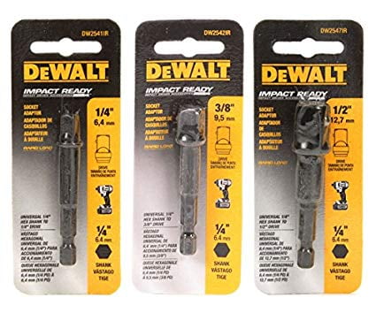 DEWALT Impact Ready Socket Adapter Hex Shank Dw2541ir 1/4 Dw2542ir 3/8 DW2547IR for sale online 