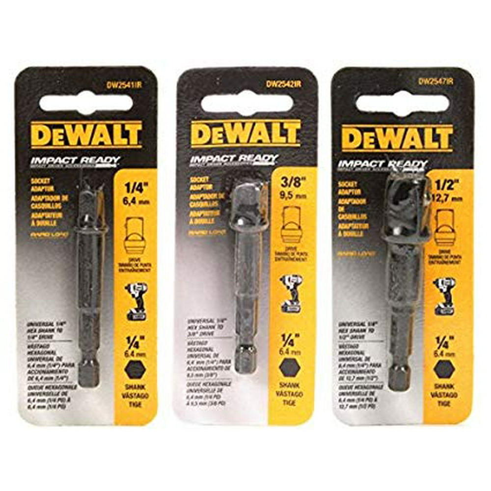 DeWalt Impact Driver Ready 3Piece Socket Adapter Set DW2541IR