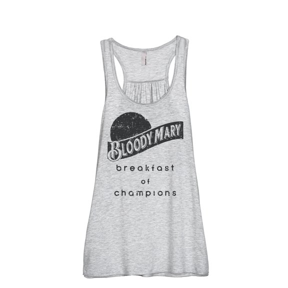 Bloody Mary Breakfast Of Champions Women's Fashion Sleeveless Flowy Racerback Tank Top Sport Grey 2X