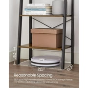 VASAGLE 4-Tier Ladder Shelf Wall Ladder Bookshelf Bookcase Furniture Storage Rack Shelves, Rustic Brown and Black