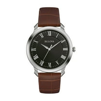 Bulova Men's Classic Brown Leather Quartz Watch 96A184