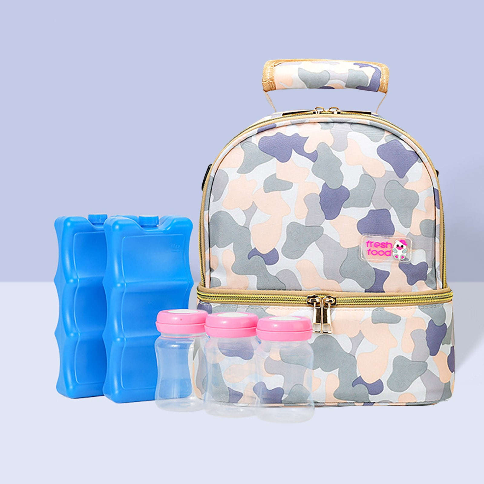 SPOORYYO Breastmilk Cooler Bag with Ice Pack,Insulation Bag Milk Bag Milk Storage Backpack Bento Bag Double-layer Breast Milk Backpack Milk Bottle Fresh-keeping And Refrigerated Mommy Bag