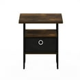 thumbnail image 3 of Furinno Tidur Bedside Table Nightstand with Bin Drawer, Amber Pine/Black, 3 of 5