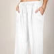 thumbnail image 3 of Pantalones anchos de lino con cintura alta y cordón para mujer: pantalones elásticos tipo palazzo para yoga, ideales para llevar con ropa informal, 3 of 7