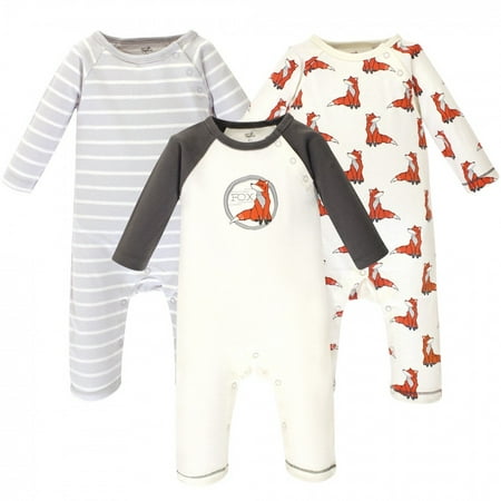 UPC: 0660168675405 | Touched by Nature Baby Boy Organic Cotton Coveralls 3pk  Boho Fox  0-3 Months
