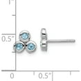 thumbnail image 4 of Sterling Silver Rhodium-Plated Light Swiss Blue Topaz Post Earrings (Width 8.16) (Length 7.62) - Jbsp, 4 of 5