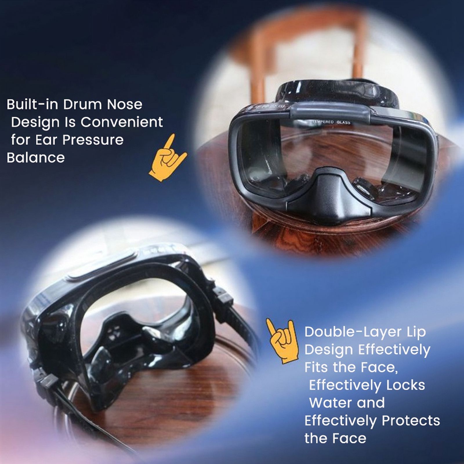 Scuba Diving Mask Scuba Free Diving Snorkeling Mask Goggles Professional Underwater Fishing Equipment