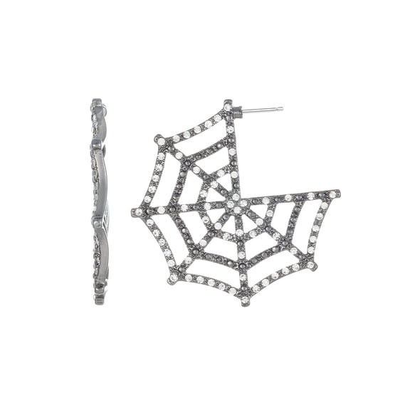 Way to Celebrate Halloween Bejeweled Spiderweb Earrings