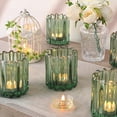 thumbnail image 3 of Portavelas votivo HAVITI de cristal verde para boda, 6 unidades, 3 of 7