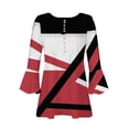 thumbnail image 5 of Red Women's Long Sleeve T-shirt, Summer Tops For Women 2025 Trendy Boho Floral Print Tunic Shirts 7 Sleeve V Neck Tshirt Casual Loose Blouse,Women's Long sleeve T-shirt L, 5 of 5