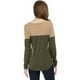 thumbnail image 5 of Camiseta De Manga Larga Con Cuello En V Y Henley Dividida Para Mujer Caqui L, 5 of 6