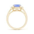 thumbnail image 2 of Angara Natural 2.6 Ct. Tanzanite with Diamond Halo Ring in 14K Yellow Gold for Women (Ring Size: 7.5), 2 of 8