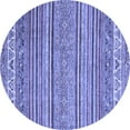 thumbnail image 1 of Ahgly Company Indoor Round Abstract Blue Modern Area Rugs, 3' Round, 1 of 4