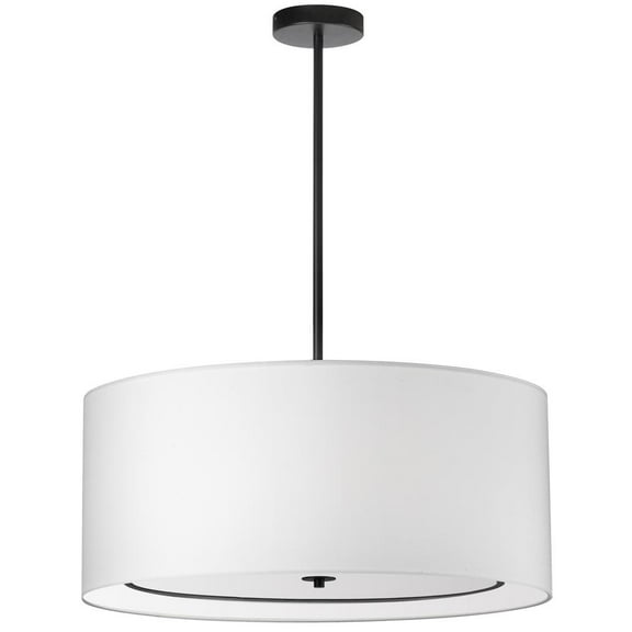 Dainolite 4LT Incand Pendant, MB with WH Shade