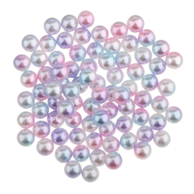 80 Uds 5mm multicolor sin agujero de perlas de imitación sueltas para joyas de bricolaje arte de uñas Zulema Granos sueltos de la perla de imitación