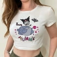 thumbnail image 4 of Top corto Kawaii Kuromi de dibujos animados para mujer, camiseta recortada Sanrio Kuromi, camiseta de Manga, camiseta estampada, ropa de calle, camisetas para mujer, 4 of 7