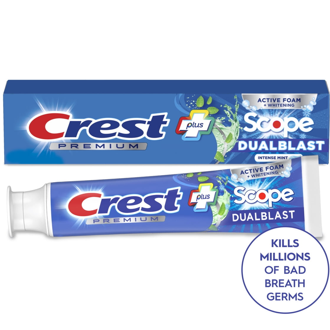 Crest Premium Plus Scope Dual Blast Toothpaste, Mint Flavor, 5.2