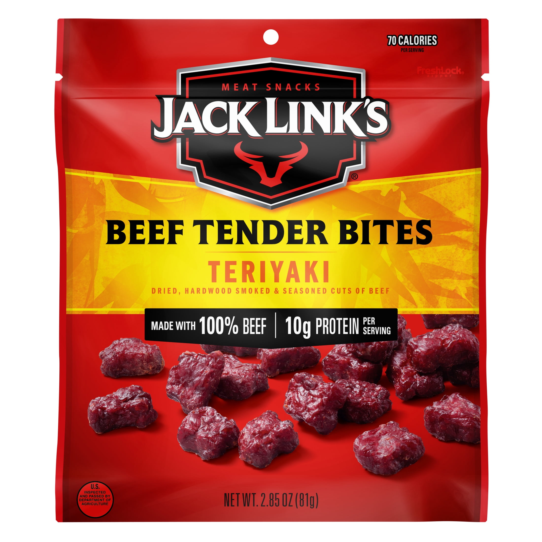 Jack Link&rsquo;s Teriyaki Beef Tender Bites, 100% Beef, 10oz Resealable 