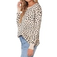 thumbnail image 4 of Nlife Women Leopard Print Knitted Crew Neck Long Sleeve Sweater, 4 of 6