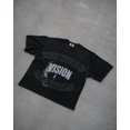 thumbnail image 2 of Camiseta con estampado de letras retro de moda negra de High Street para hombre, sudadera informal holgada de manga corta de algodón de gran tamaño estilo gótico Y2k, 2 of 4
