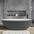 thumbnail image 2 of Rainlex 71" Freestanding Soaking Solid Surface Bathtub in Grey and White, 2 of 12