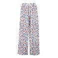 thumbnail image 3 of WTOBBY Women's Summer Boho Palazzo Wide Leg Pants with Floral Printing High Waist Elastic Drawstring and Functional Pockets for Casual Comfort ,Wine XL, 3 of 7