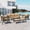 Brown+Brown, variant on 6-Piece Outdoor Patio Seating Set with Ottomans, Steel Frame Sofa & Acacia Wood Coffee Table, Brown Cushions