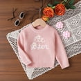 thumbnail image 2 of Gubotare Baby Sweaters for Girl Baby Girl Cable Knit Sweater Long Sleeve Boho Floral Embroidery Oversized Sweatshirt Warm Fall Winter Clothes Size 0 6 Months (Pink,0-6 Months), 2 of 6