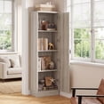 thumbnail image 3 of Aheaplus Farmhouse Pantry Storage Cabinet - Freestanding Narrow Cabinet with Adjustable Shelves for Kitchen, Bathroom & Utility Room,White Oak, 3 of 6